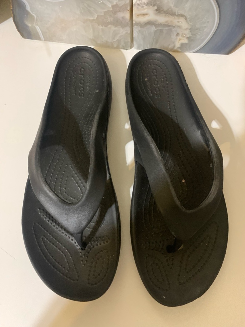 CROCS Black Foam Flip Sandals